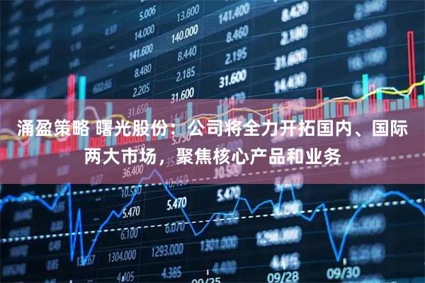 涌盈策略 曙光股份：公司将全力开拓国内、国际两大市场，聚焦核心产品和业务